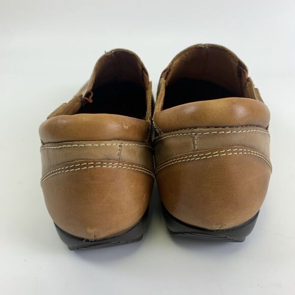 Pikolinos Leather Slip On Shoe Brown Tan Flat Round Toe Gore Womens 37 US 6.5 - Picture 5 of 13